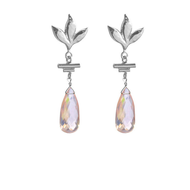 Havana Chandelier Earrings - Rose Quartz - Victoria von Stein Design