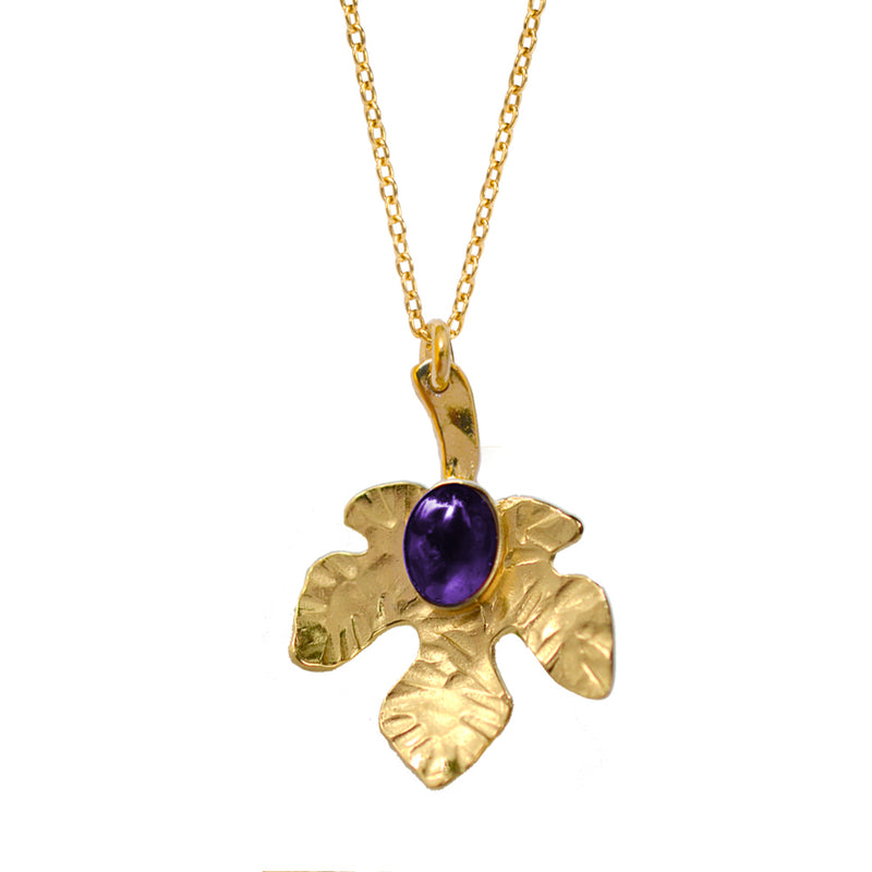 Lily Leaf Pendant with Gemstone - Victoria von Stein Design
