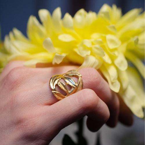MELATI Handcarved Botanical Statement Ring - Victoria von Stein Design