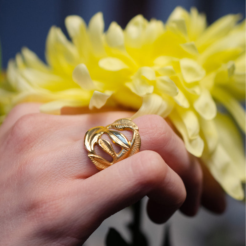 MELATI Handcarved Botanical Statement Ring - Victoria von Stein Design