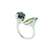 SARASWATI Lotus Handcarved Botanical Duo Ring with Gemstones - Victoria von Stein 