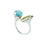 SARASWATI Handcarved Lotus Duo Ring with Gemstones - Victoria von Stein Design