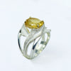 INDAH Handcarved Botanical Leaf Ring with a Gemstone - Victoria von Stein Design