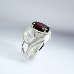 INDAH Handcarved Botanical Leaf Ring with a Gemstone - Victoria von Stein Design