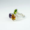 LILY Handcarved Waterlilies Cocktail Ring Trio with Amethyst, Citrine and Peridot - ONE-OFF - Victoria von Stein Design