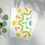 Frangipani Botanical Mandala Bali A6 Greeting Card - COMING SOON in March - Victoria von Stein Design