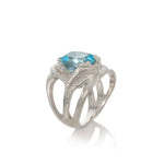 CAHYA Handcarved Botanical Cocktail Ring with Gemstone - Victoria von Stein Design