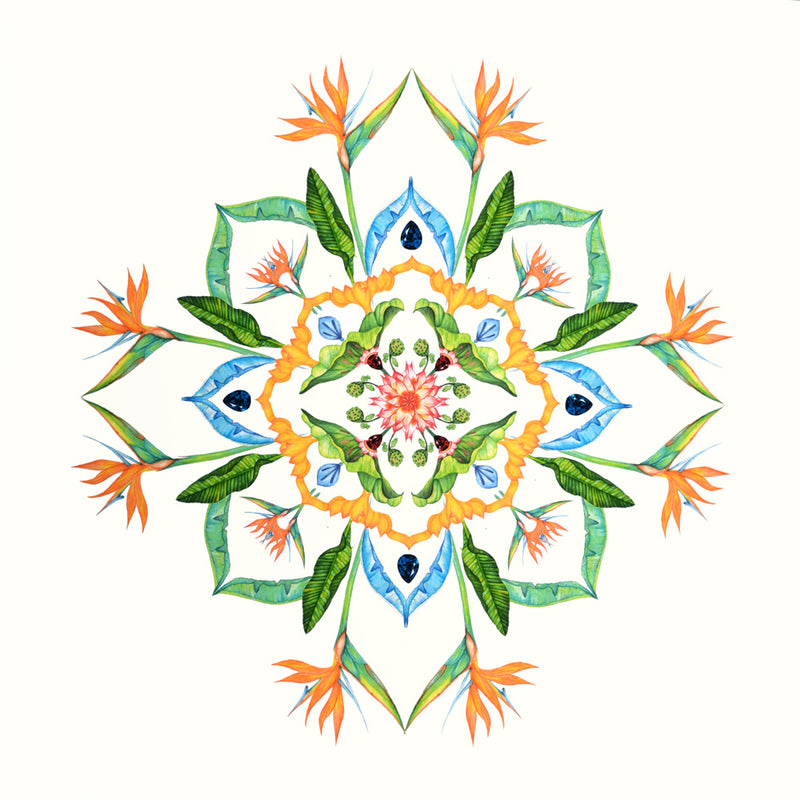 BOTANICAL MANDALA JOYFULNESS - Gyclée Art Print Limited Edition - Victoria von Stein Design