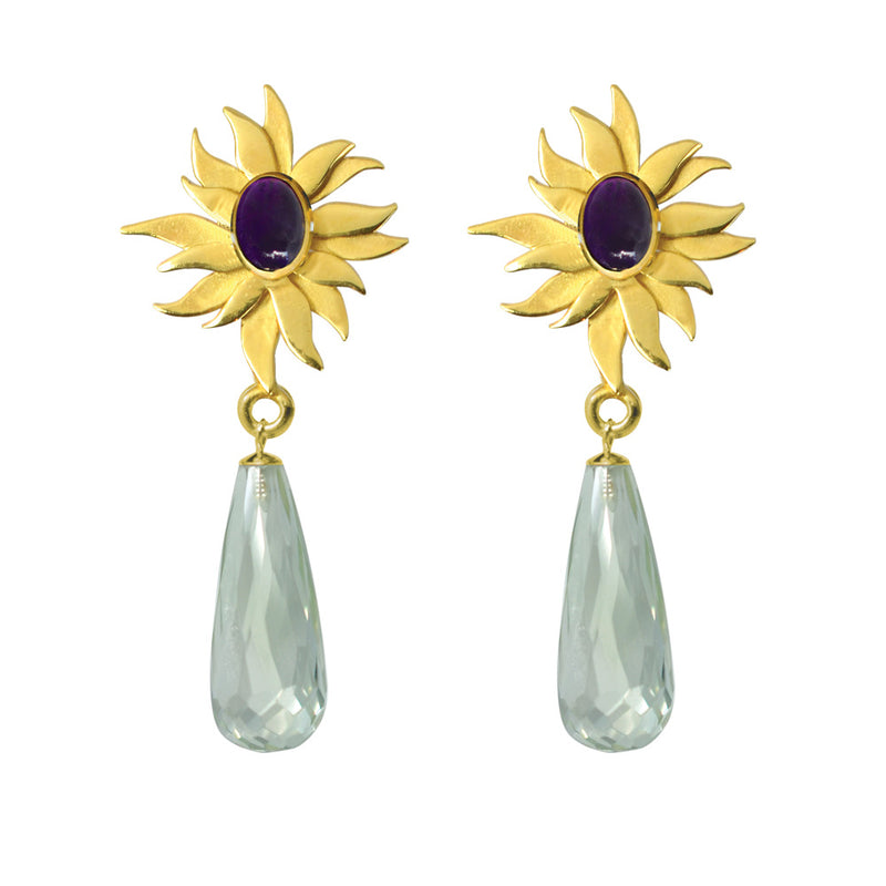Abahti Sun Drop Earrings with Multi Gemstones - Victoria von Stein Ltd