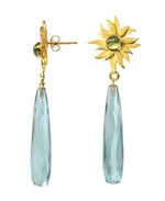 Abahti Sun Drop Earrings with Peridot and Blue Quartz - Victoria von Stein Ltd