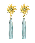 Abahti Sun Drop Earrings with Peridot and Blue Quartz - Victoria von Stein Ltd