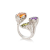 LILY Handcarved Waterlilies Cocktail Ring Trio with Amethyst, Citrine and Peridot - ONE-OFF - Victoria von Stein Design