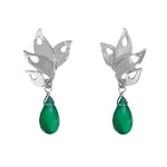Alappuzha Tropical Leaf Earrings with Stone - Victoria von Stein