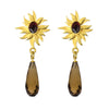 Abahti Sun Drop Earrings with Smokey Quartz - Victoria von Stein