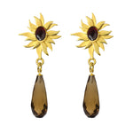 Abahti Sun Drop Earrings with Smokey Quartz - Victoria von Stein