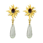 Abahti Sun Drop Earrings with Green Amethysts - Victoria von Stein